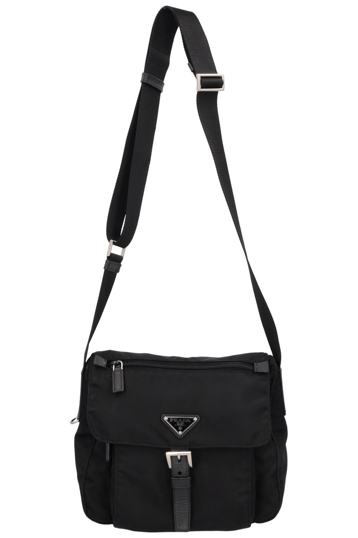 PRADA Nylon Messenger Bag Black