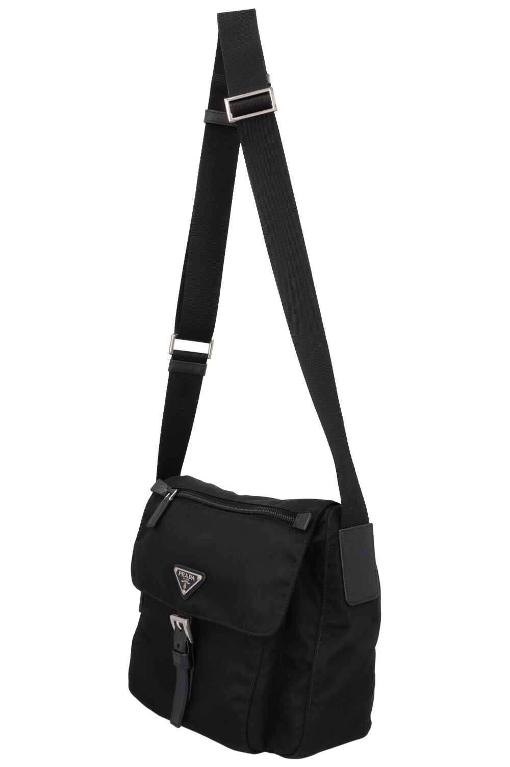 PRADA Nylon Messenger Bag Black