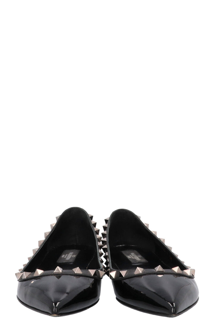 VALENTINO Rockstud Flats Patent Black