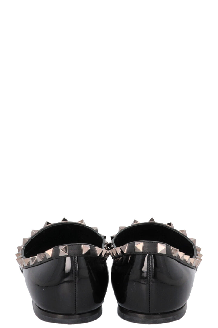 VALENTINO Rockstud Flats Patent Black