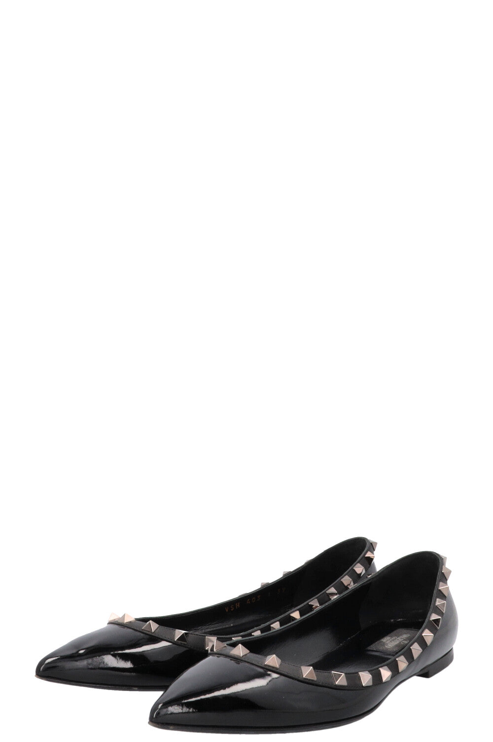 VALENTINO Rockstud Flats Patent Black