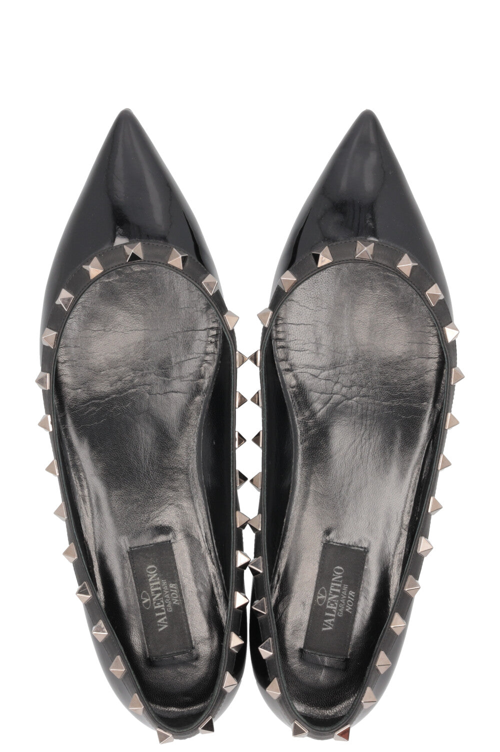 VALENTINO Rockstud Flats Patent Black