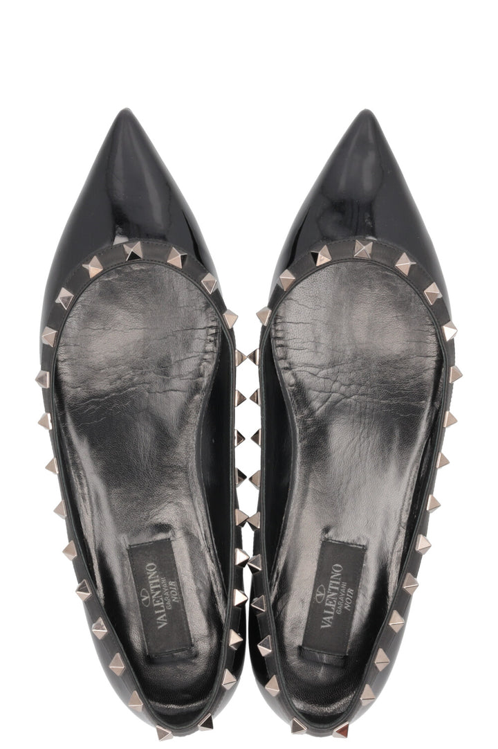 VALENTINO Rockstud Flats Patent Black
