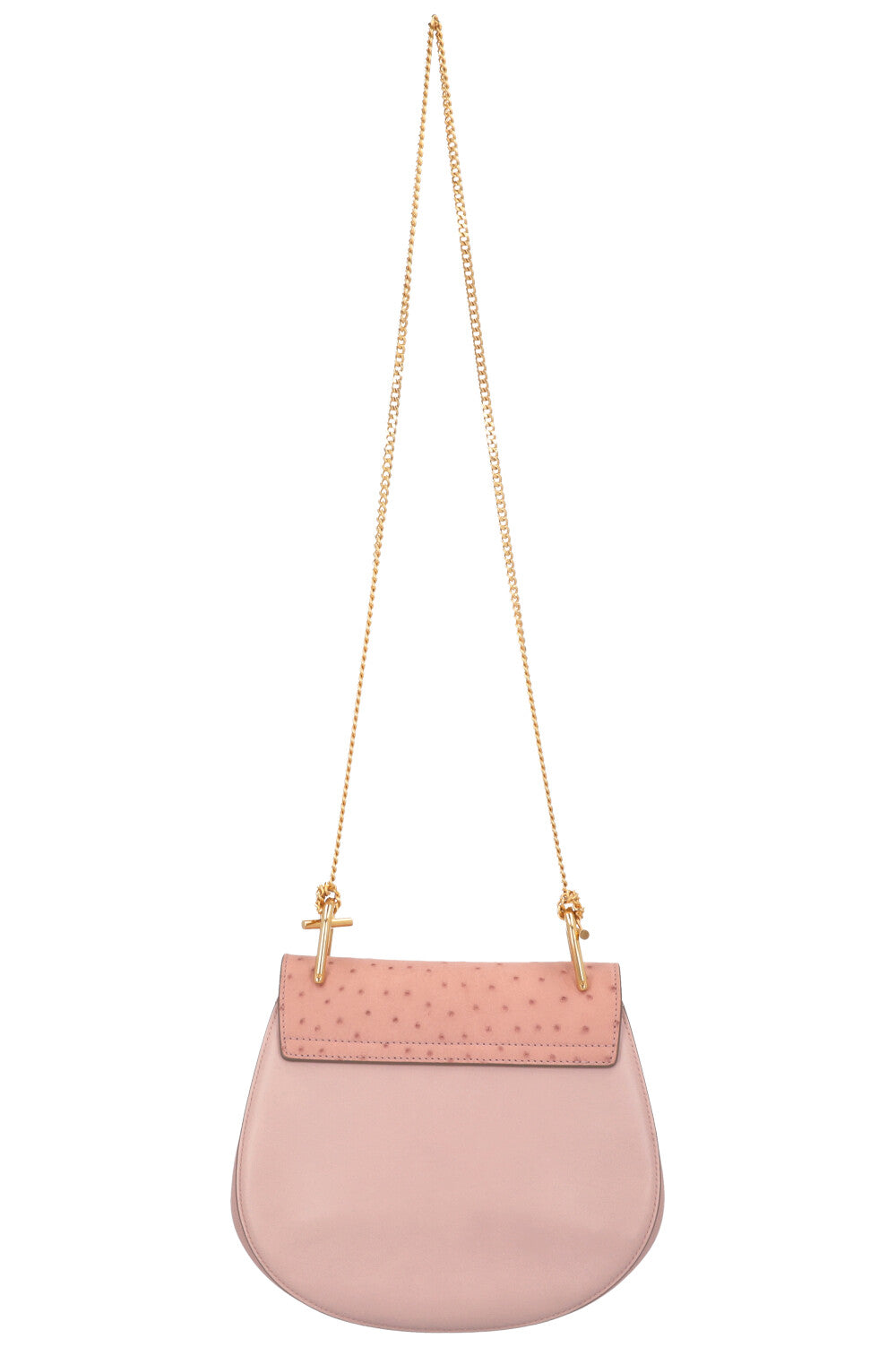 Sac bandoulière CHLOE Drew en autruche rose poudré