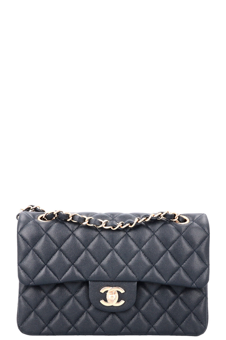 CHANEL Small Classic Double Flap Caviar Navy