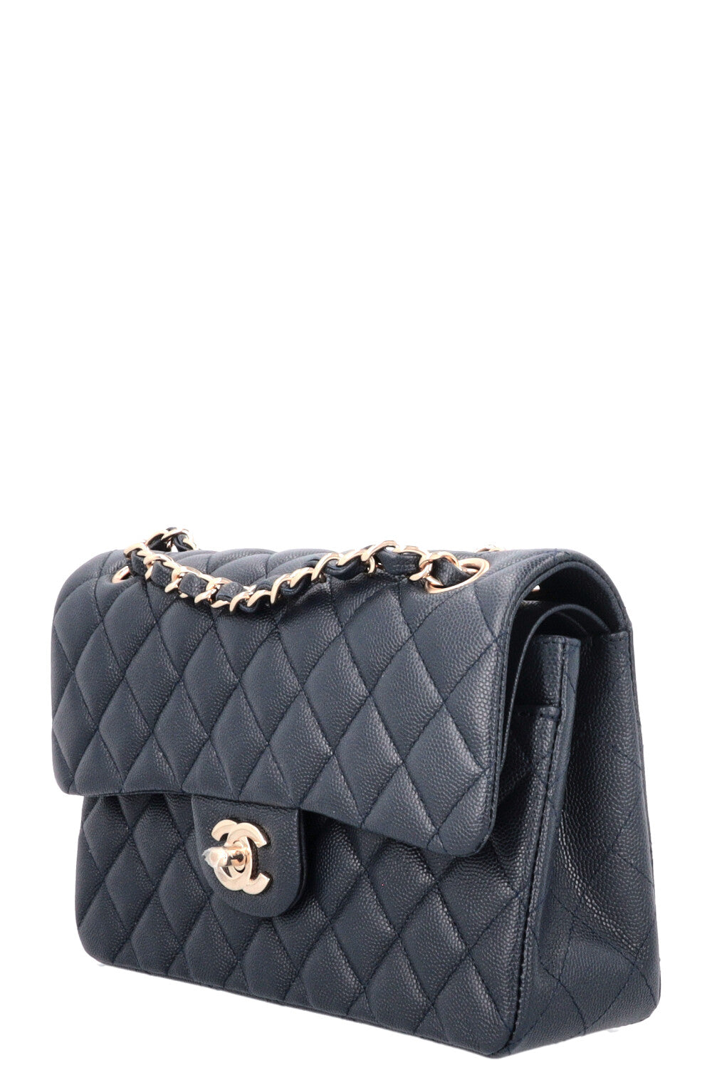 CHANEL Small Classic Double Flap Caviar Navy