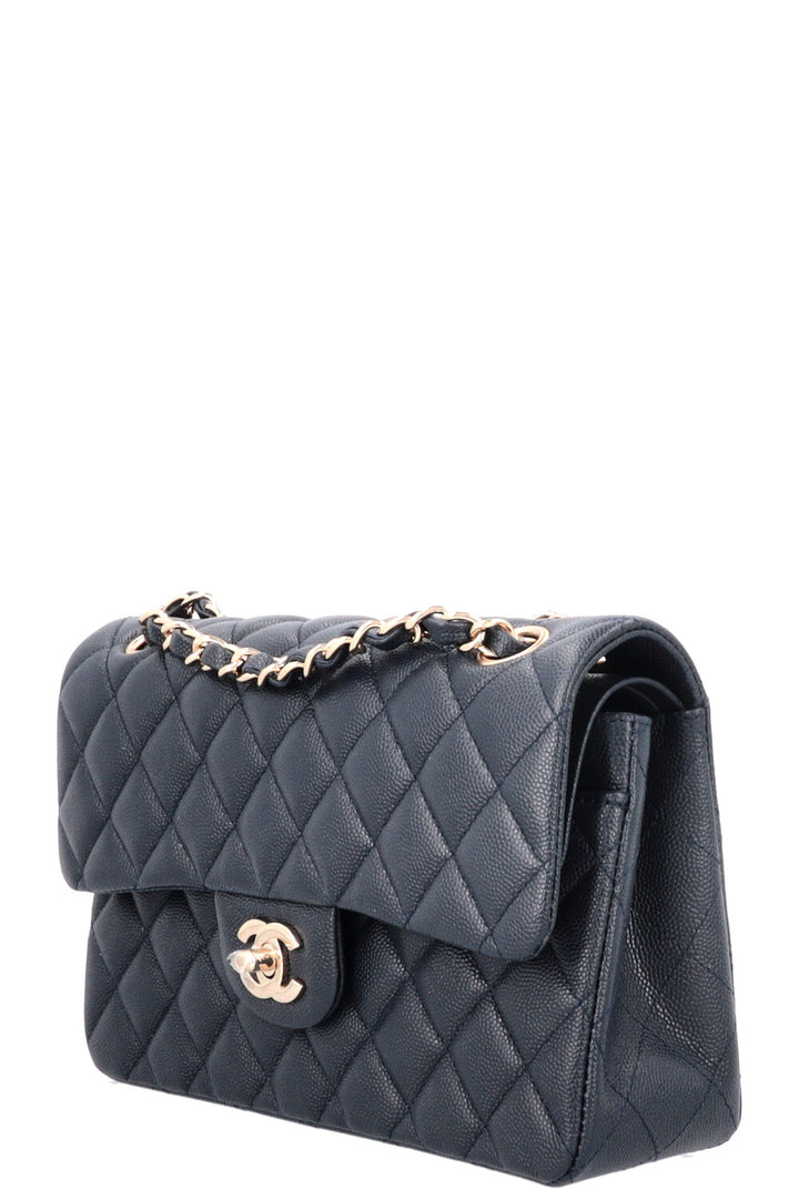 CHANEL Small Classic Double Flap Caviar Navy
