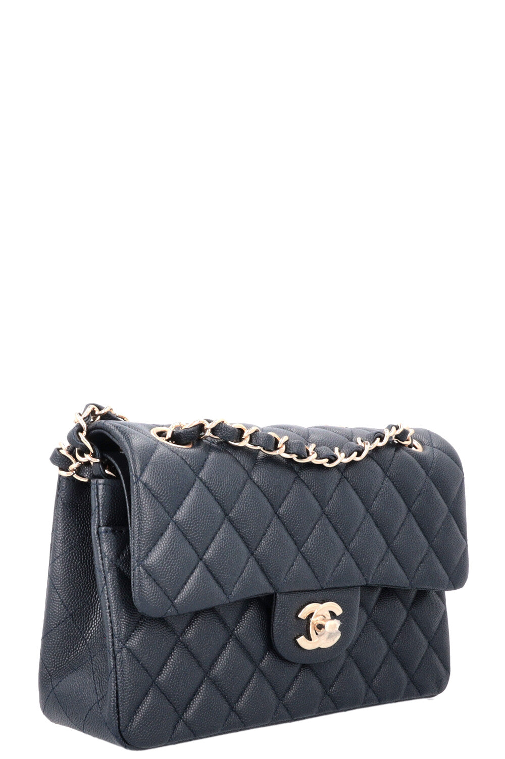 CHANEL Small Classic Double Flap Caviar Navy