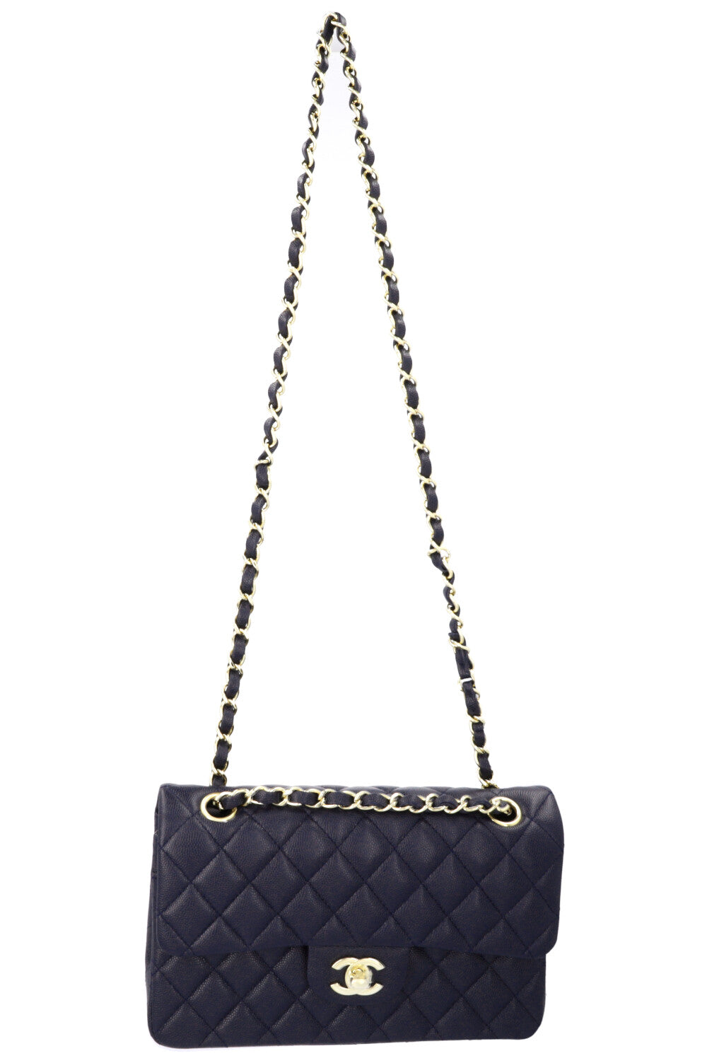 CHANEL Small Classic Double Flap Caviar Navy