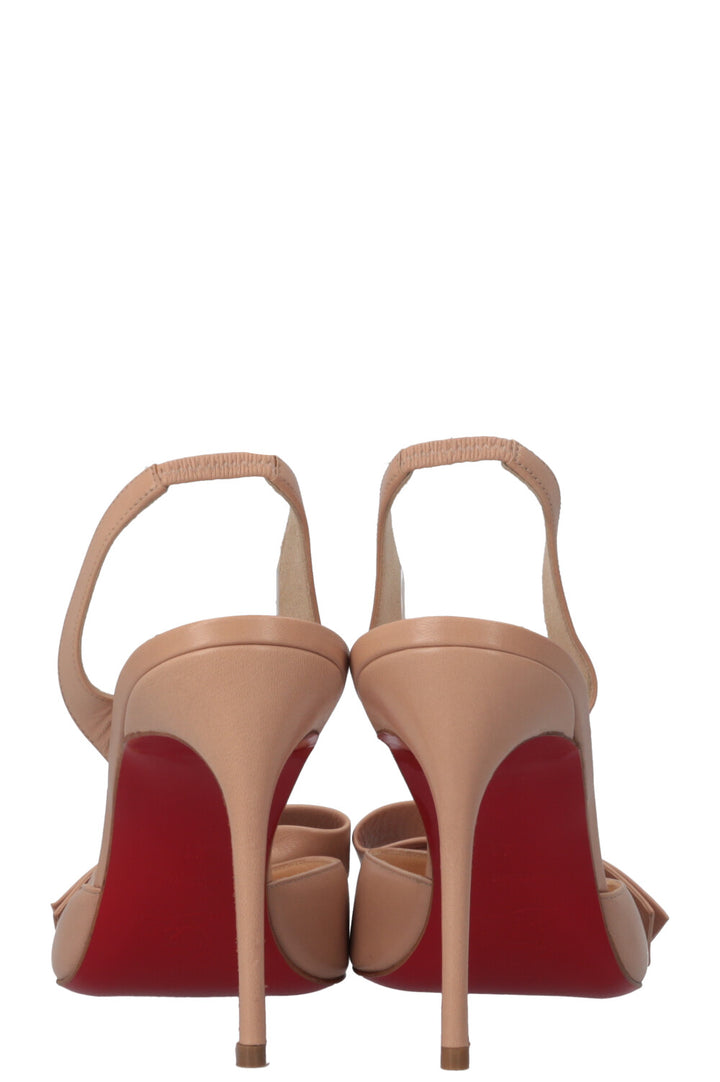 CHRISTIAN LOUBOUTIN Bow Slingback Heels Nude