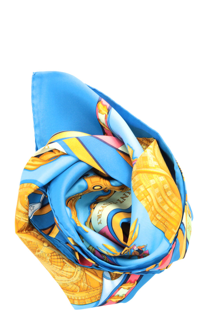 HERMÈS Reves D`espace Carré 90 Silk Blue