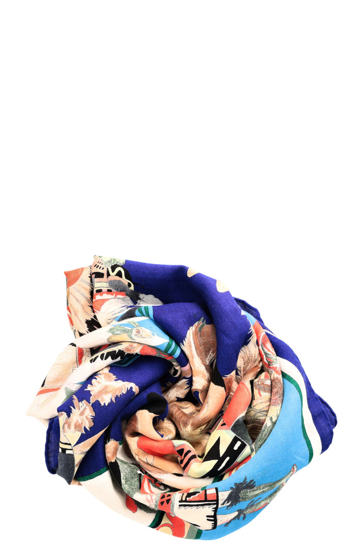 HERMÈS Kachinas Scarf 140 Cashmere Silk Multicolor
