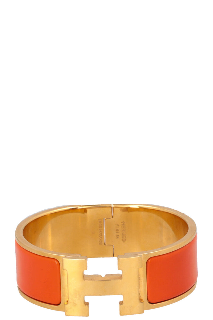 HERMÈS Clic H Cuff Orange Gold
