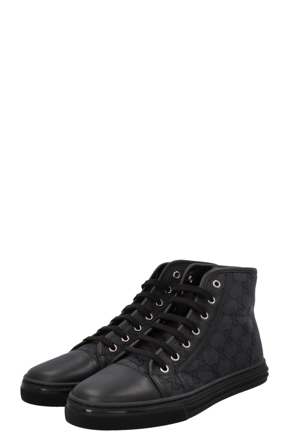 GUCCI Supreme High Top Sneakers Canvas Black