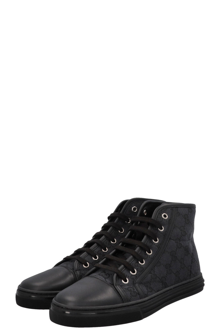 GUCCI Supreme High Top Sneakers Canvas Black