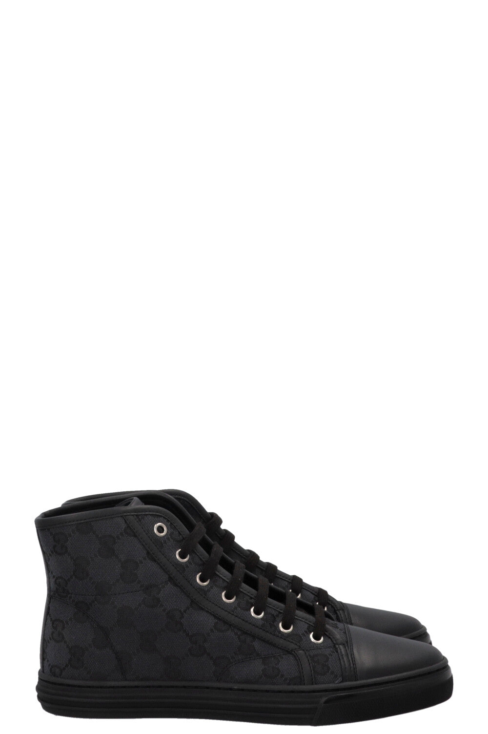 GUCCI Supreme High Top Sneakers Canvas Black