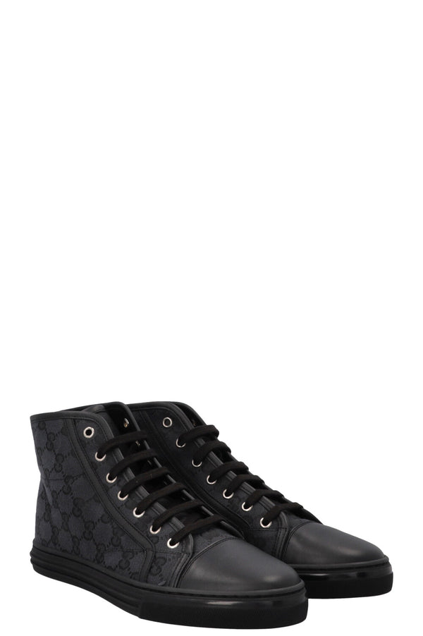 GUCCI Supreme High Top Sneakers Canvas Black