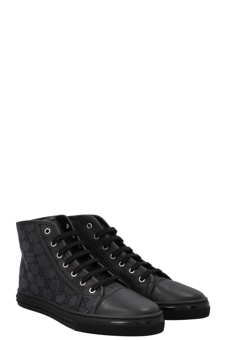 GUCCI Supreme High Top Sneakers Canvas Black