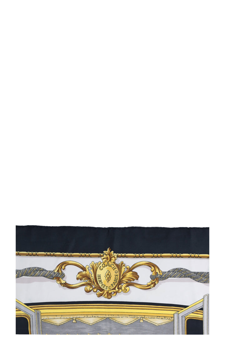 HERMÈS Robe du Soir Carré 90 Silk Navy