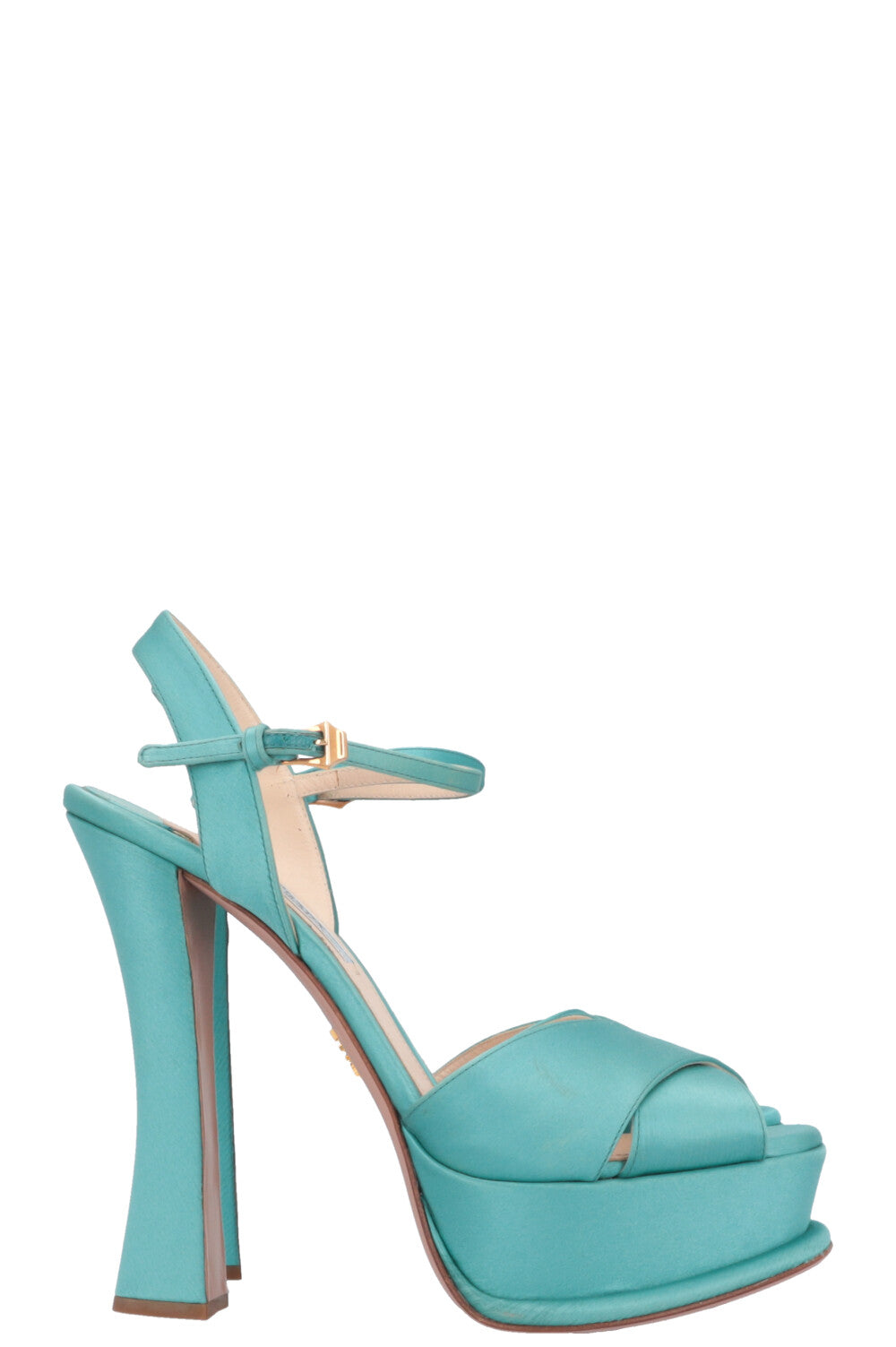PRADA Platform Heels Silk Turquoise – REAWAKE