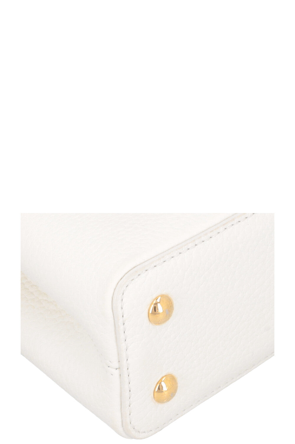 LOUIS VUITTON Capucines Mini Leather Snow White