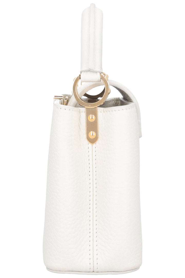 LOUIS VUITTON Capucines Mini Leather Snow White