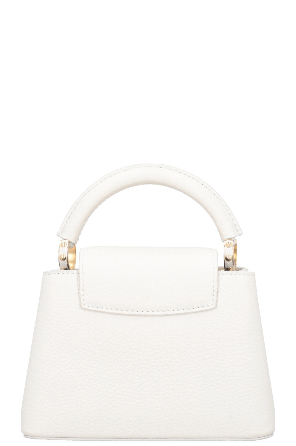 LOUIS VUITTON Capucines Mini Leather Snow White
