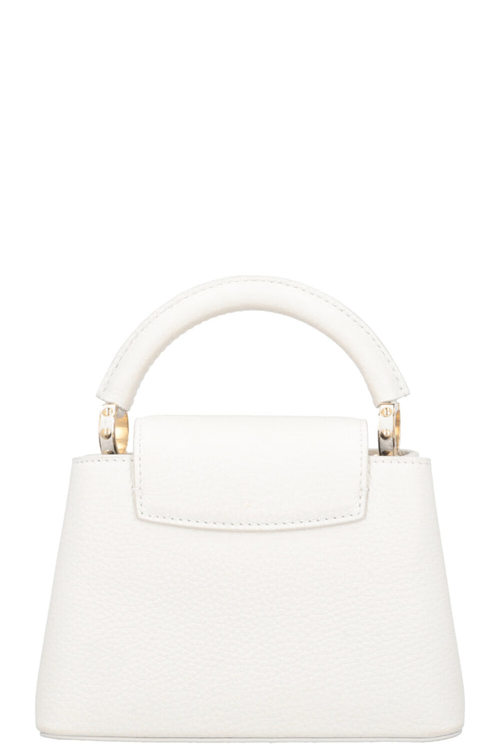 LOUIS VUITTON Capucines Mini Leather Snow White