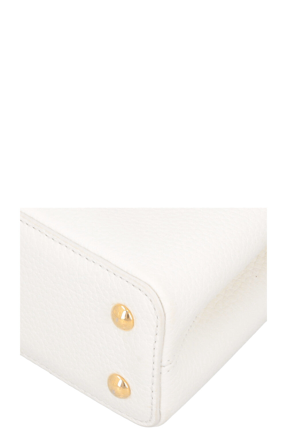 LOUIS VUITTON Capucines Mini Leather Snow White