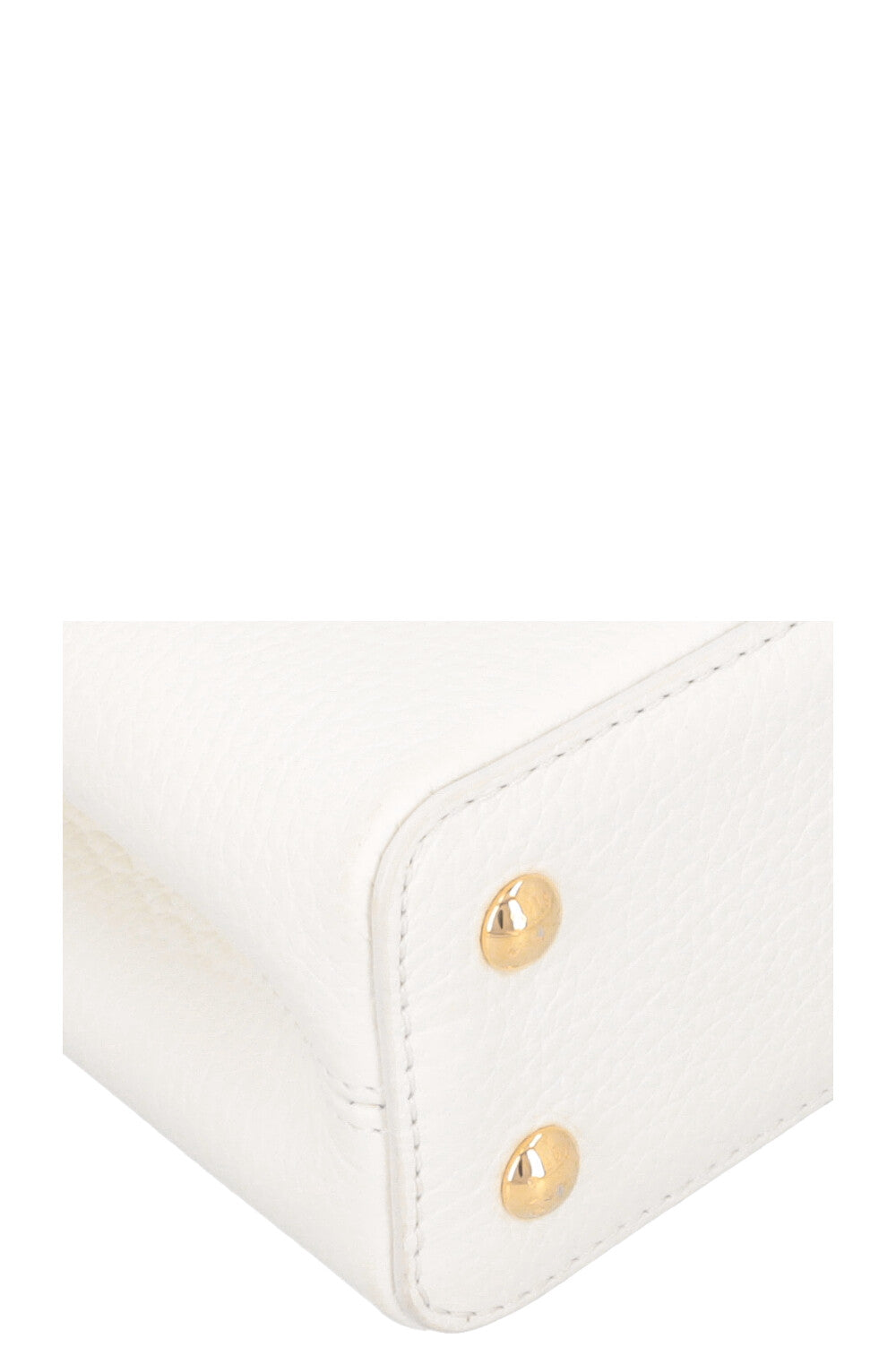 LOUIS VUITTON Capucines Mini Leather Snow White