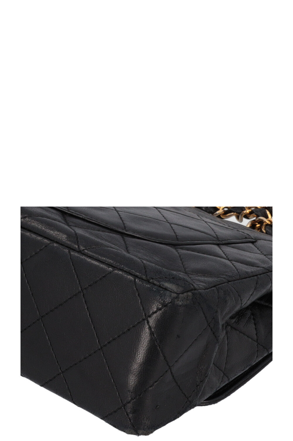 CHANEL Vintage Two Tone Flap Bag Black