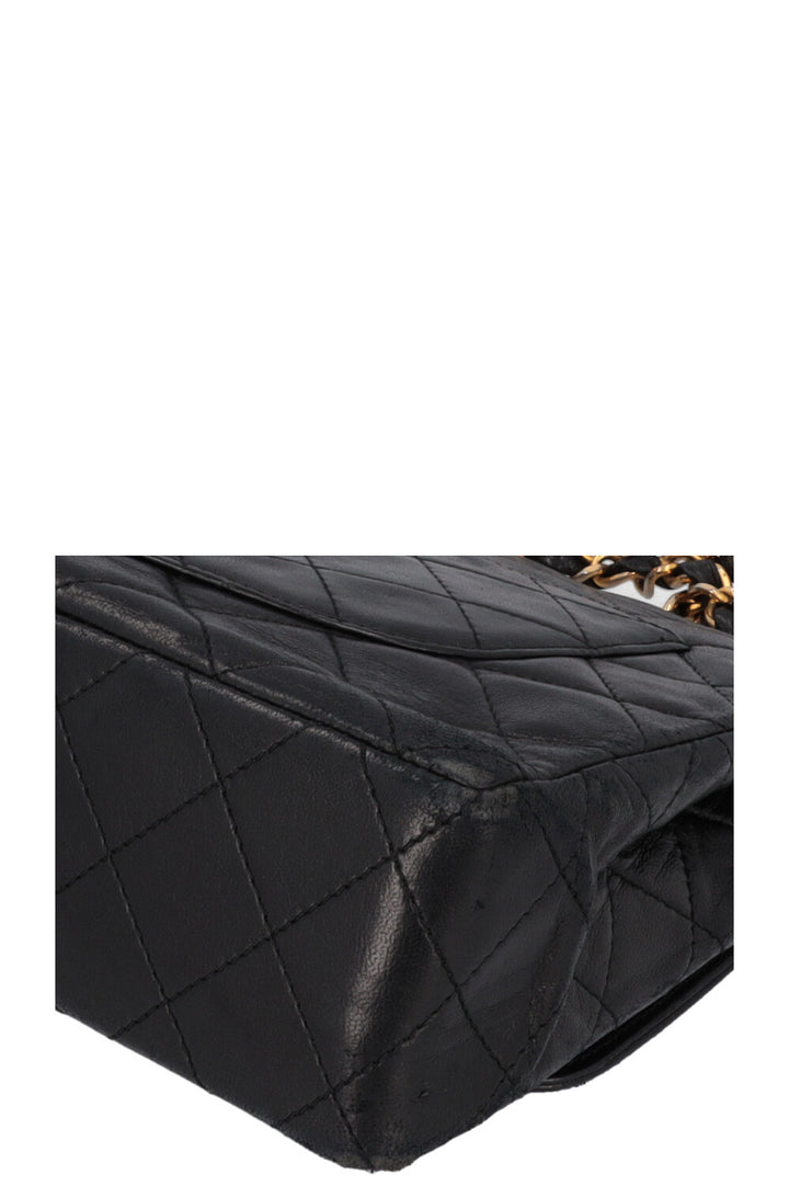 CHANEL Vintage Two Tone Flap Bag Black