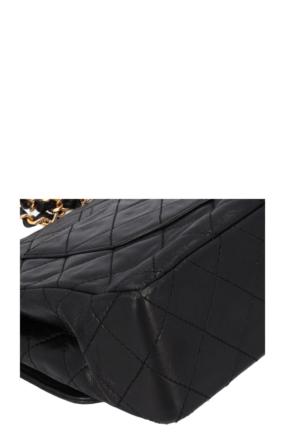 CHANEL Vintage Two Tone Flap Bag Black