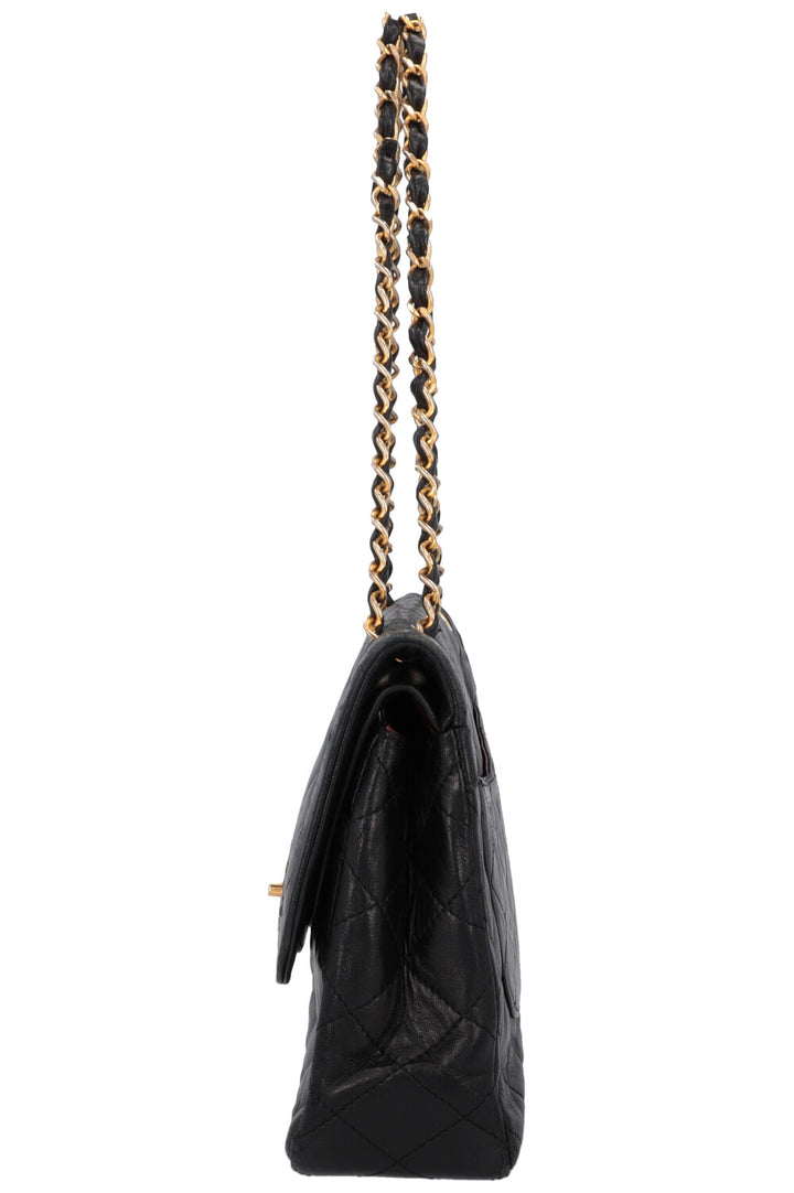 CHANEL Vintage Two Tone Flap Bag Black