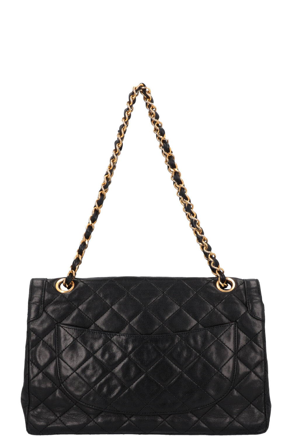 CHANEL Vintage Two Tone Flap Bag Black