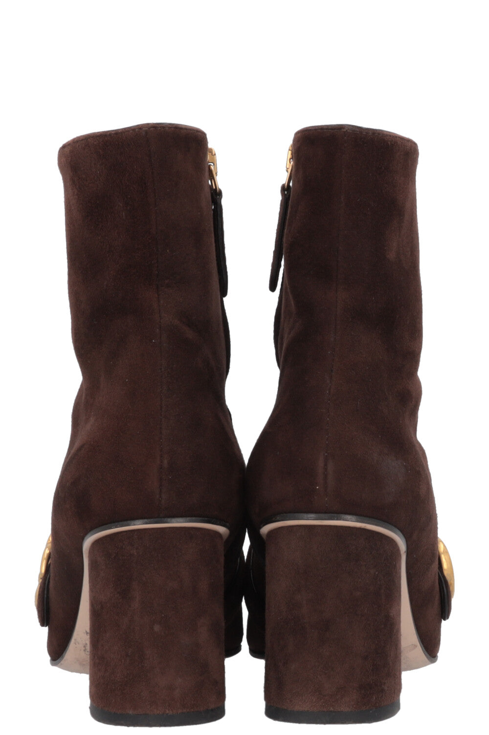 GUCCI Marmont Ankle Boots Suede Brown