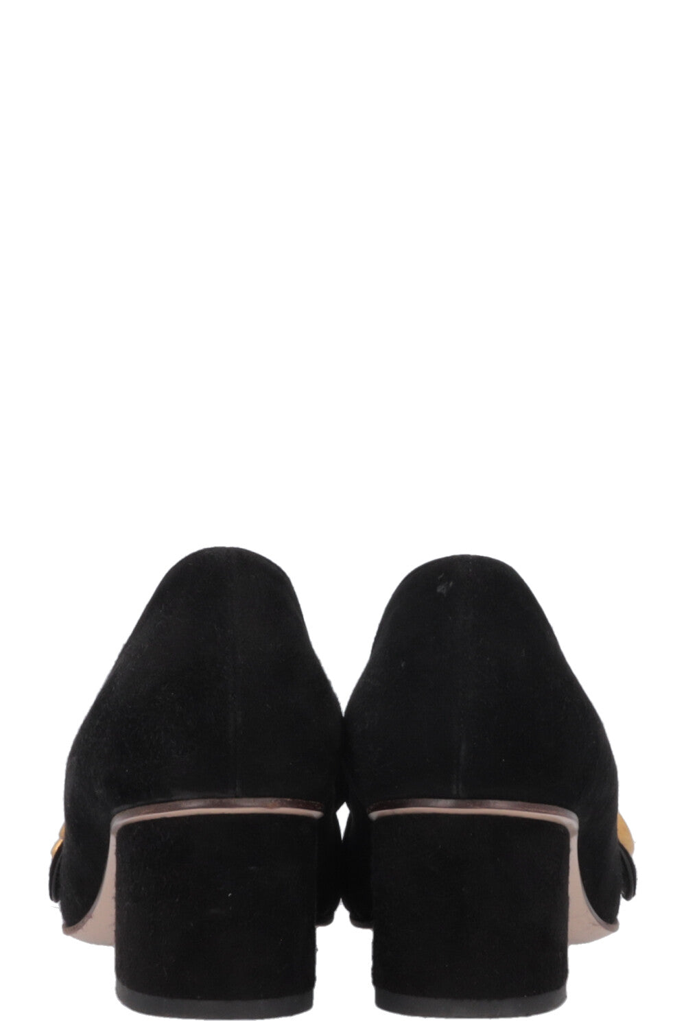 GUCCI Marmont GG Heels Suede Black