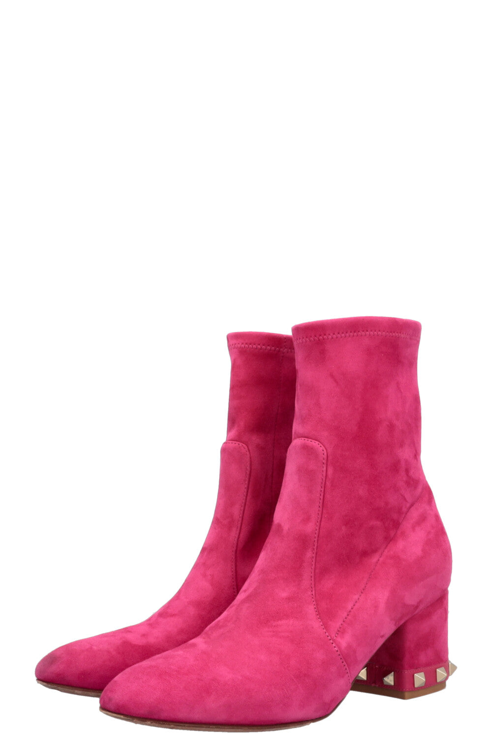 VALENTINO Rockstud Boots Suede Hot Pink