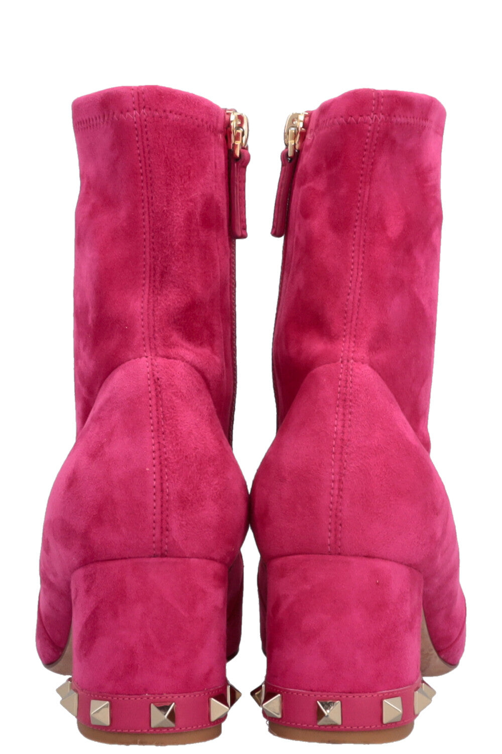 VALENTINO Rockstud Boots Suede Hot Pink