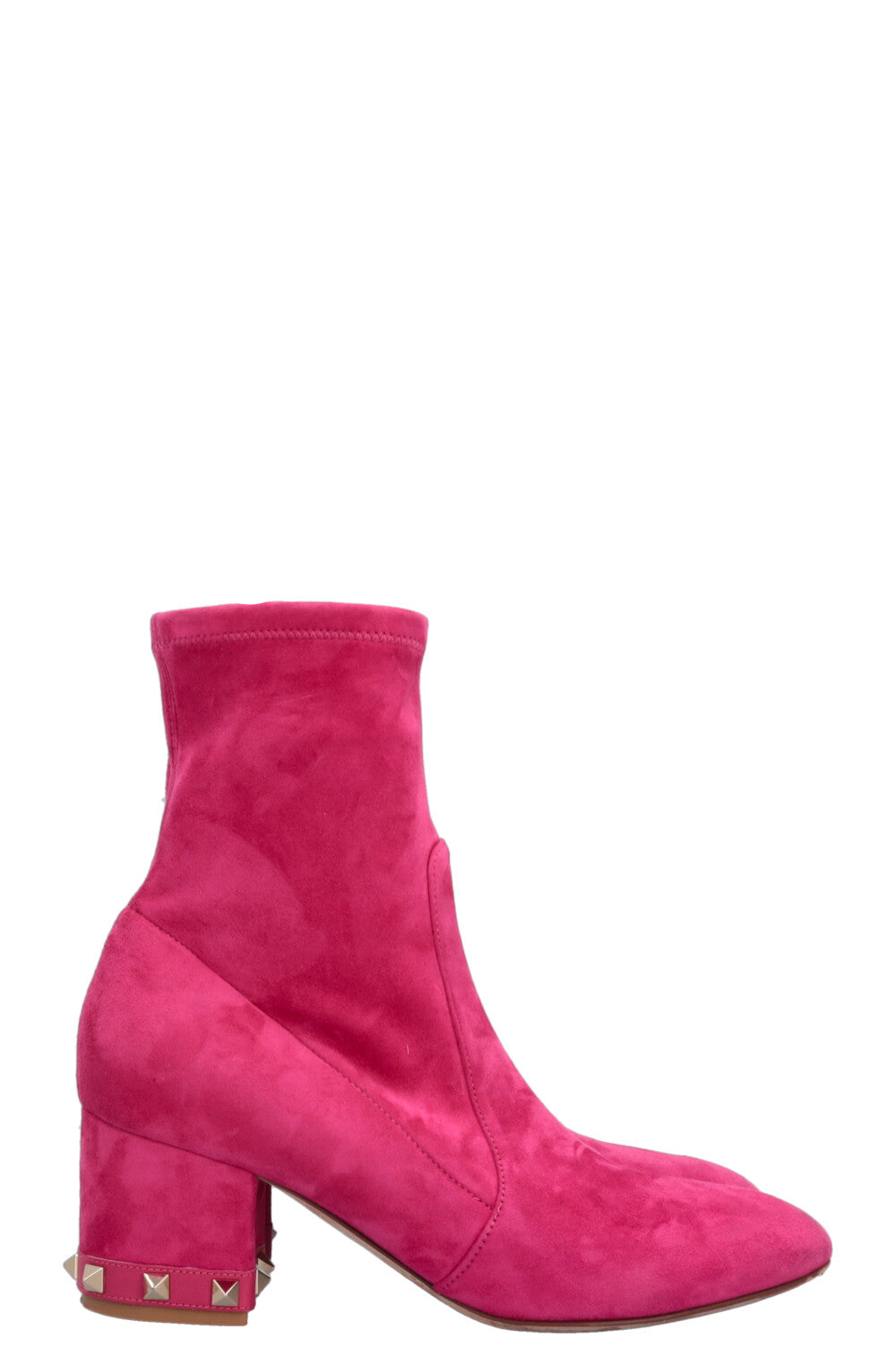 VALENTINO Rockstud Boots Suede Hot Pink