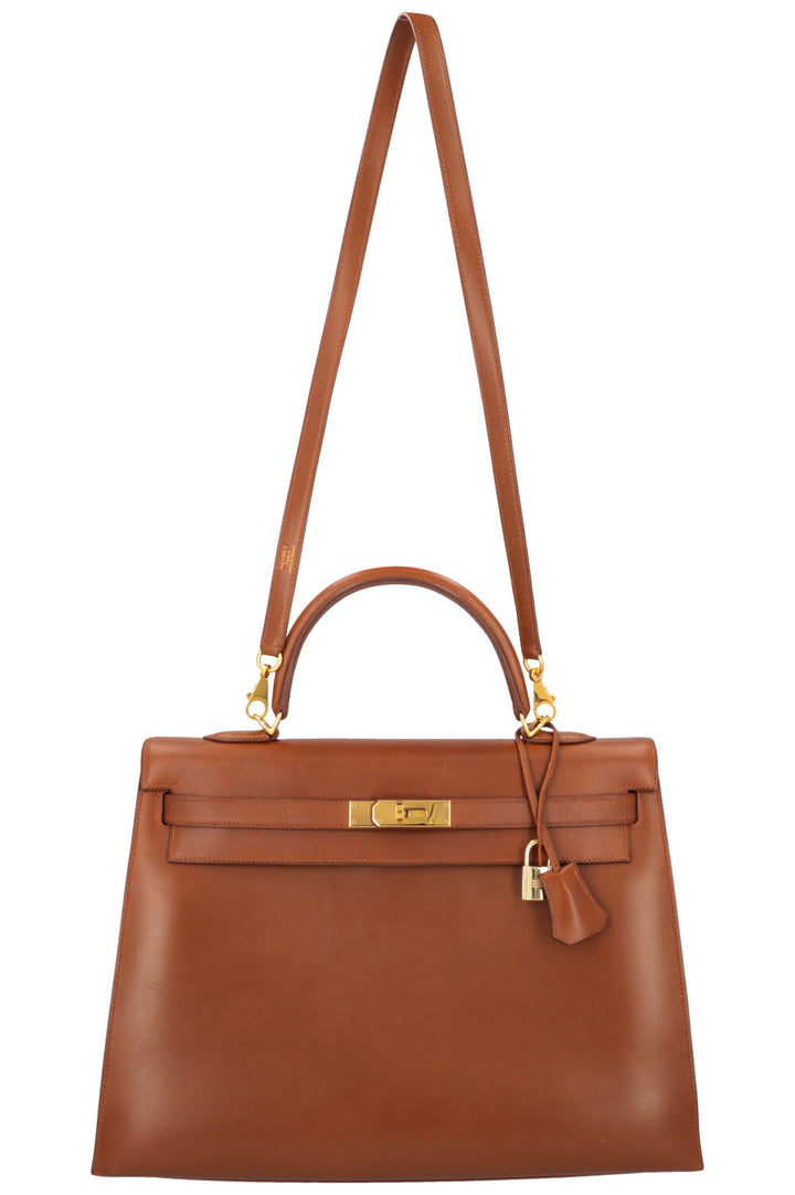 HERMÈS Kelly 35 Sellier Box Fauve