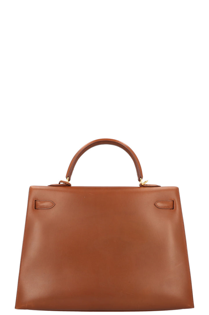 HERMÈS Kelly 35 Sellier Box Fauve