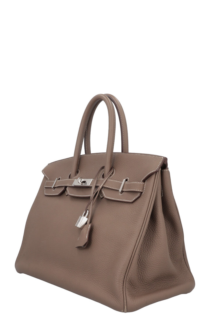 HERMES Birkin 35 Taurillon Clemence Etoupe