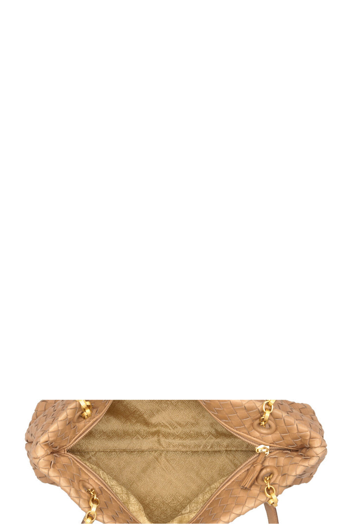 BOTTEGA VENETA Vintage Shoulder Bag Intrecciato Nude