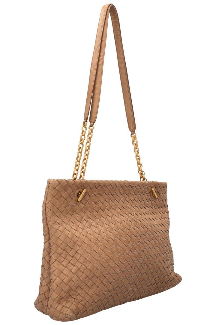 BOTTEGA VENETA Vintage Shoulder Bag Intrecciato Nude