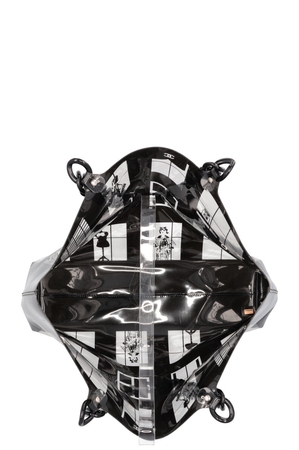 CHANEL Coco Windows Shopping Tote PVC Black