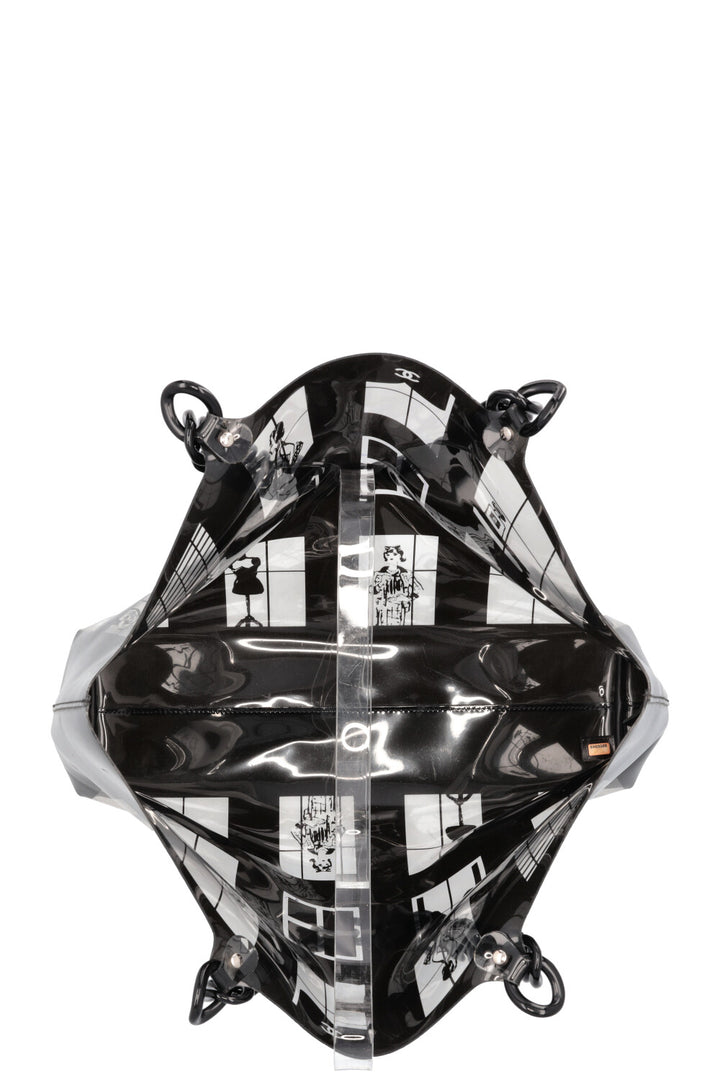 CHANEL Coco Windows Shopping Tote PVC Black