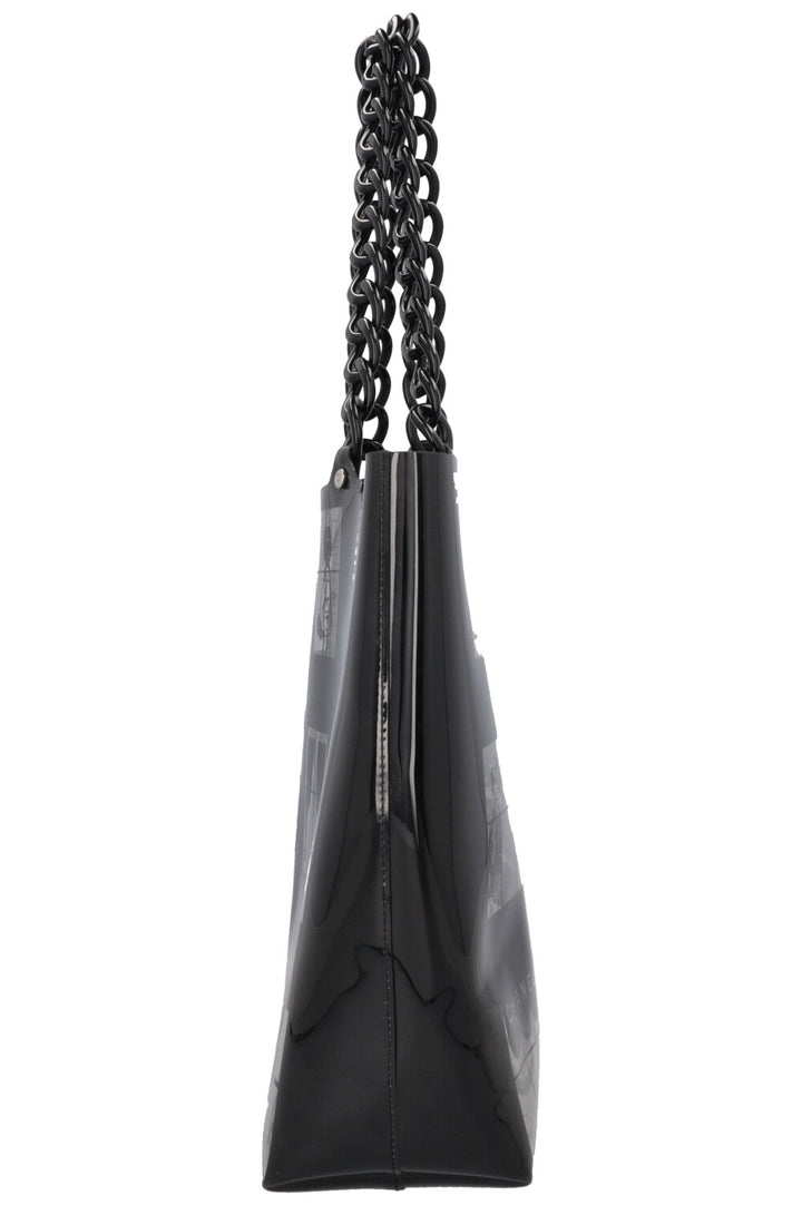 CHANEL Coco Windows Shopping Tote PVC Black
