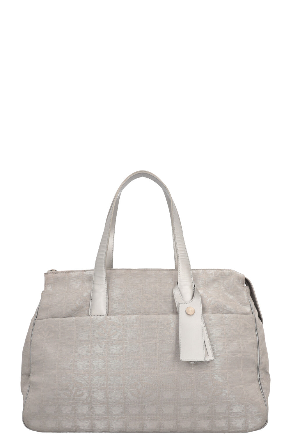 CHANEL New Travel Line Tote Bag Canvas Silver