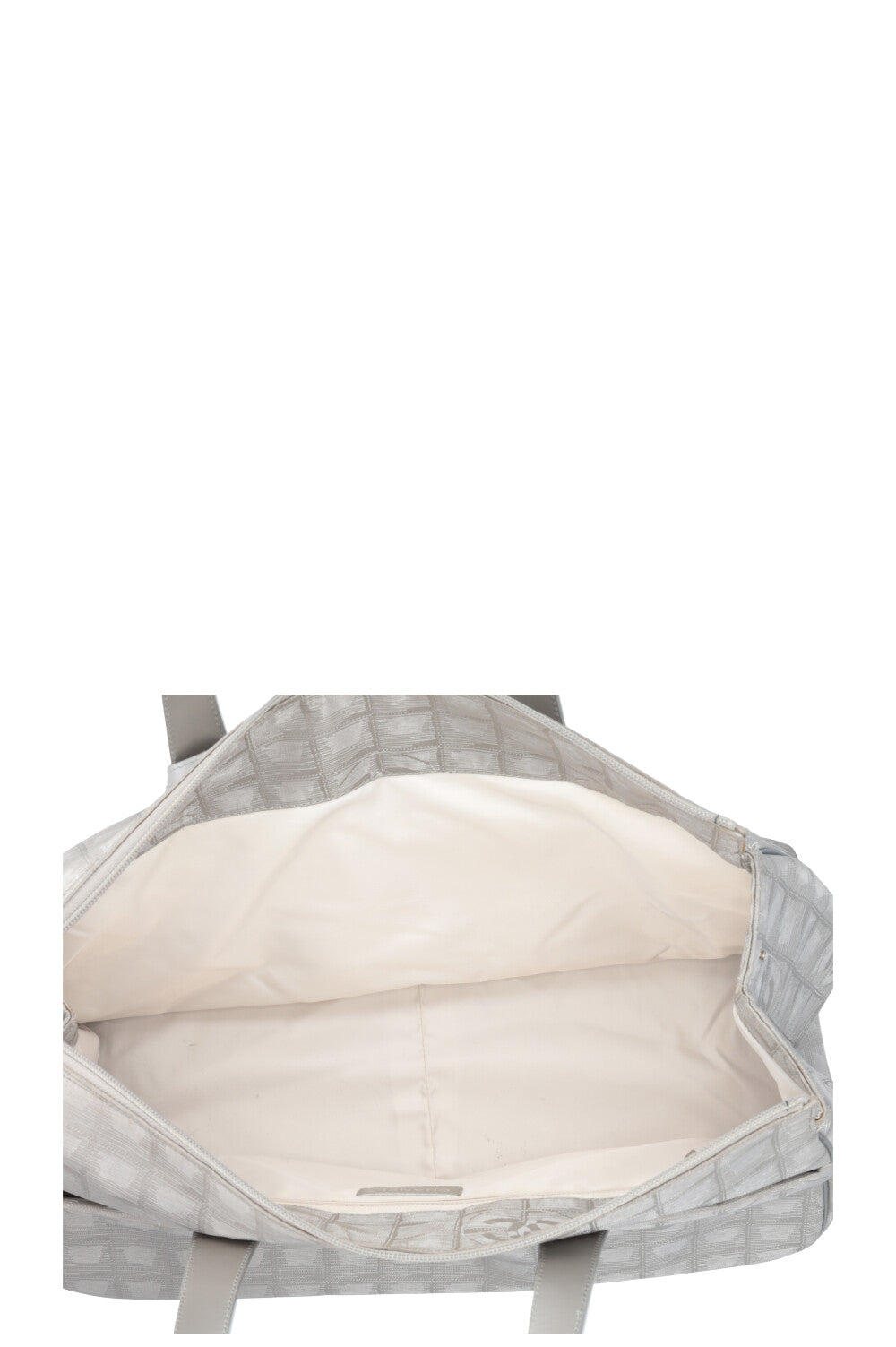 Sac cabas CHANEL New Travel Line en toile argentée